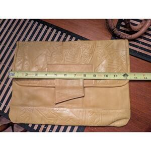 Barganza tooled Leather Clutch Purse Bag Embossed Barganza Vintage